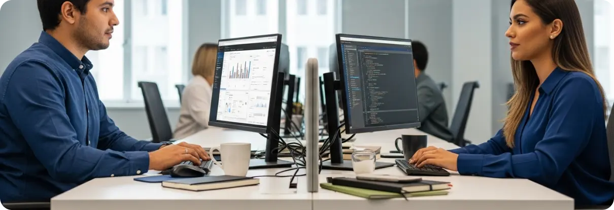 Profissionais em ambiente de trabalho