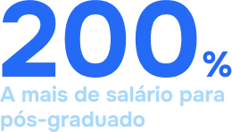 200% a mais de salário para pós-graduado